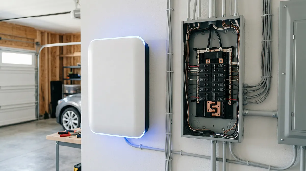 Home battery backup system with circuit panel