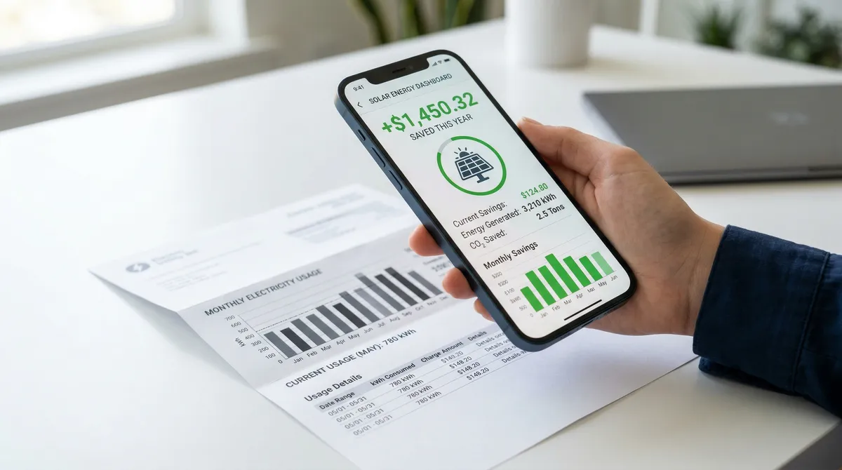 Phone photographing an electric bill for AI analysis