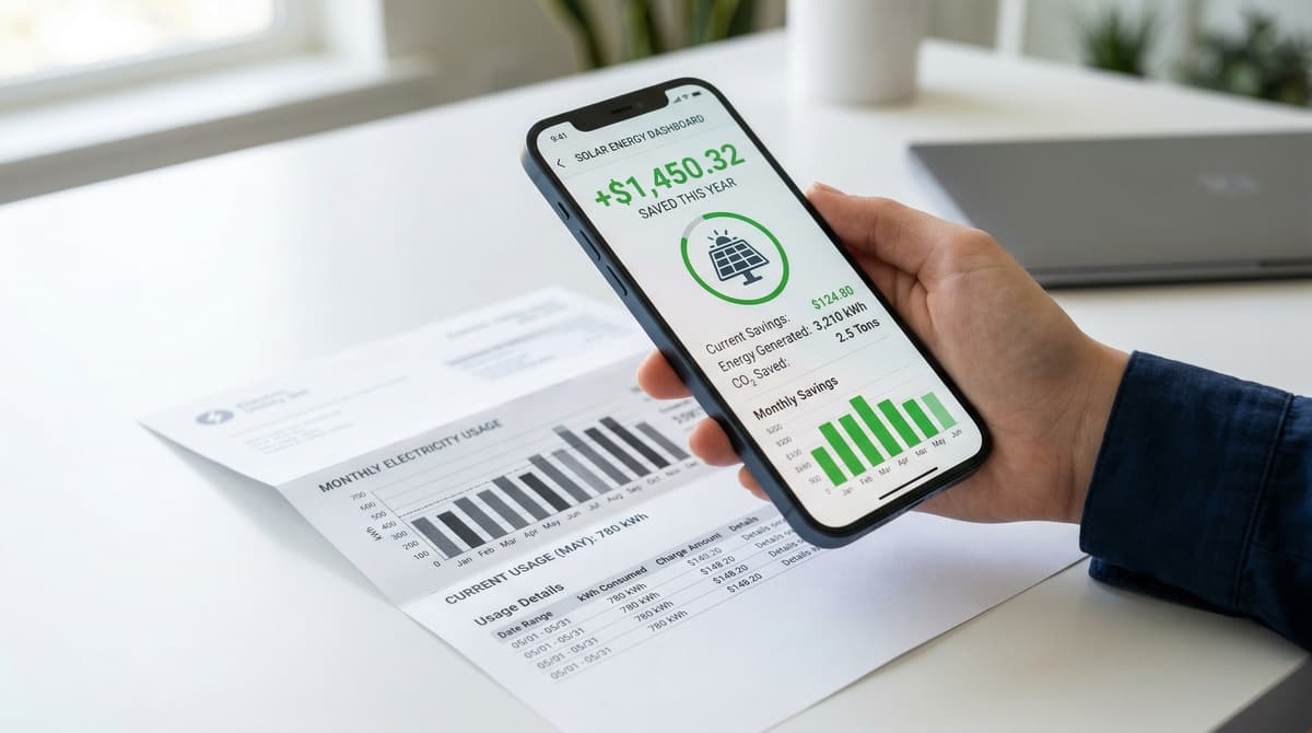 Phone photographing an electric bill for AI analysis