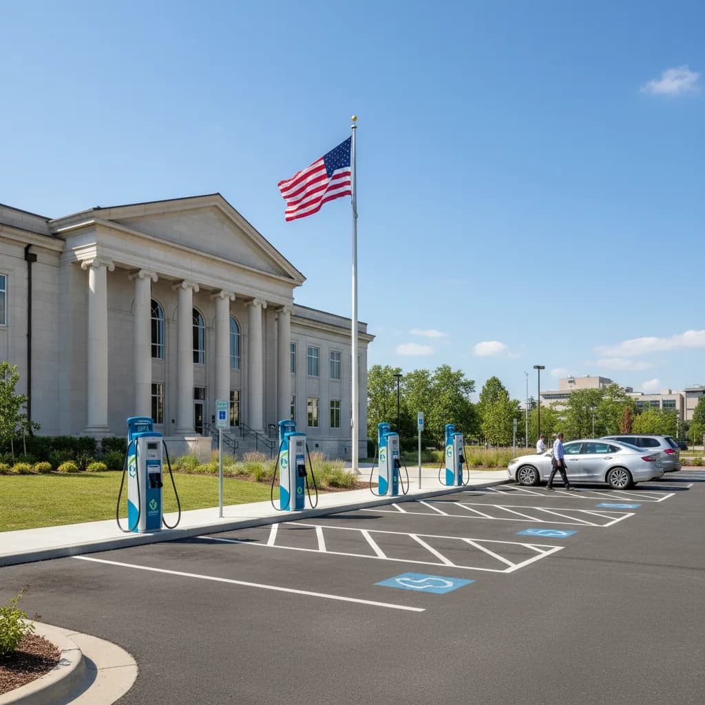 New Jersey town hall with public EV charging