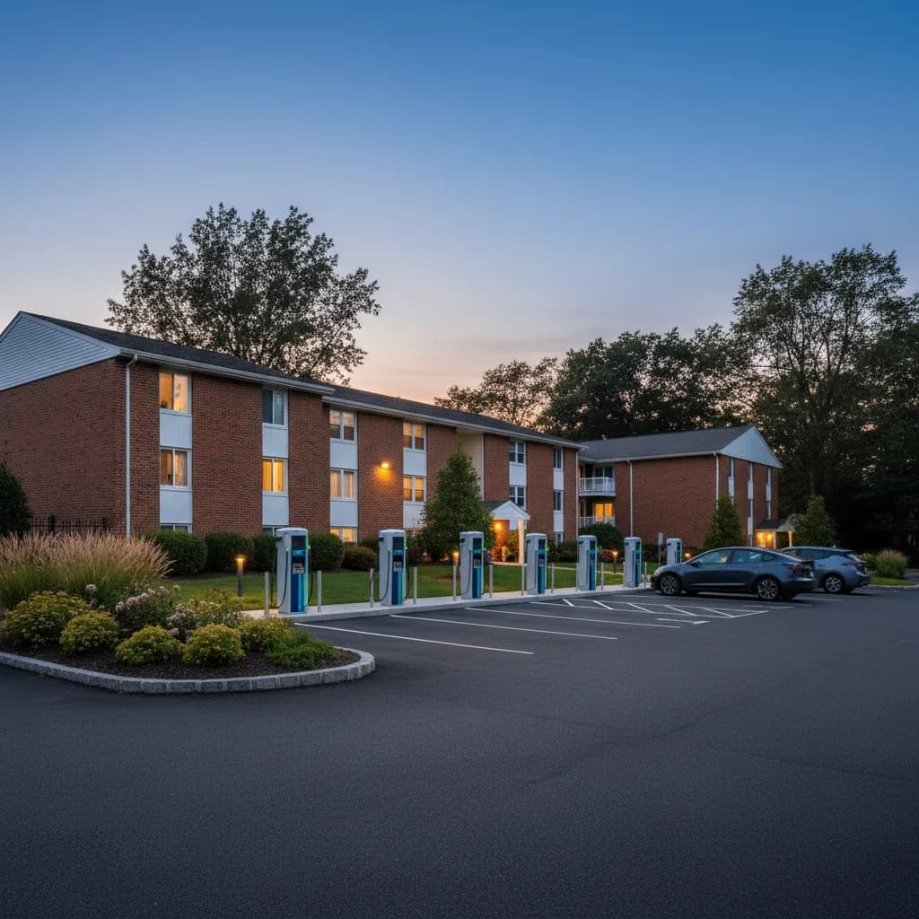 Newark-area multifamily apartment complex with EV charging stalls
