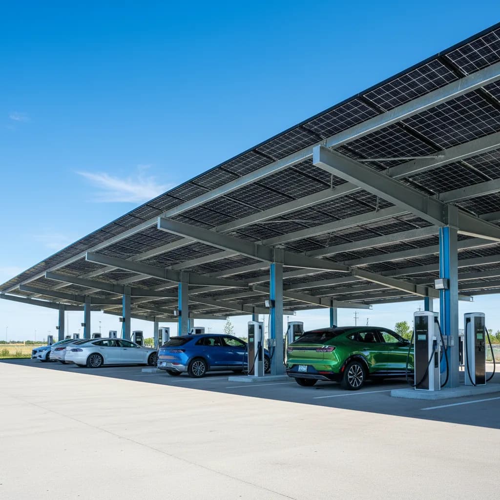 Commercial solar installation on large building rooftop