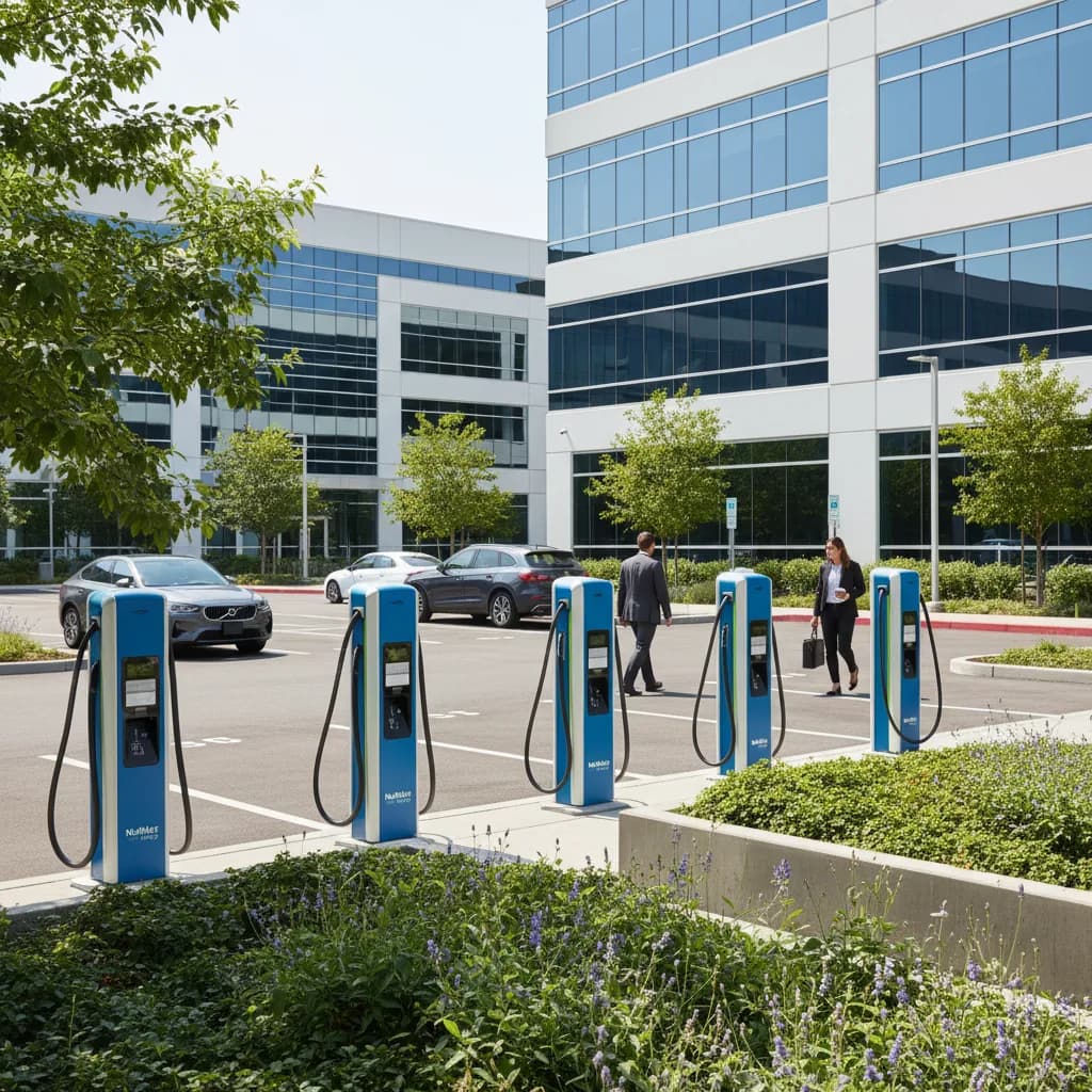 Commercial solar installation on large building rooftop