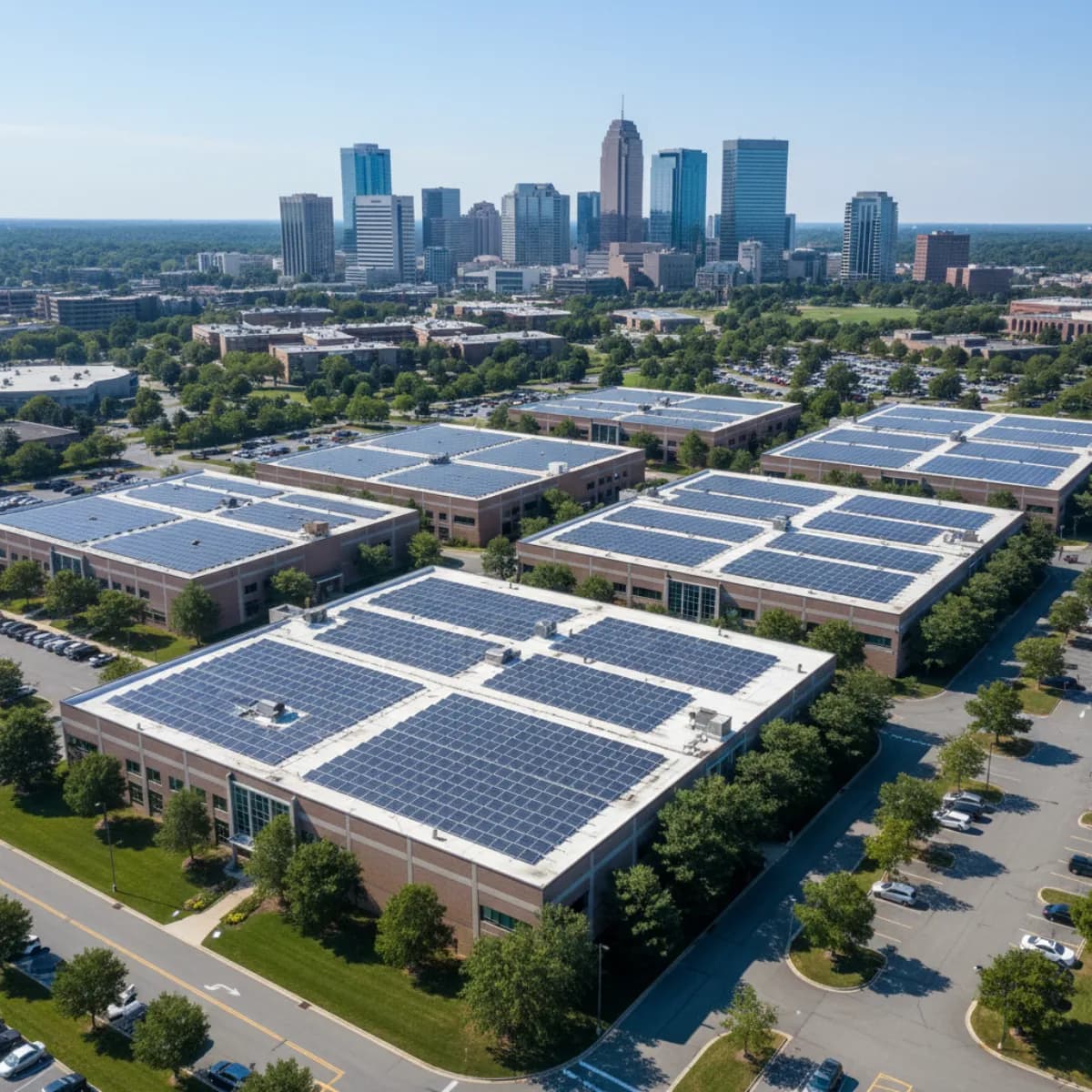 Large warehouse rooftop solar installation in Hartford Connecticut