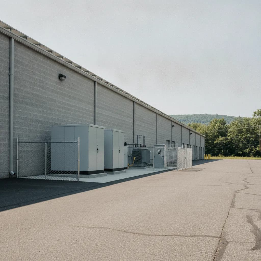 Commercial battery energy storage enclosures at a New Jersey business