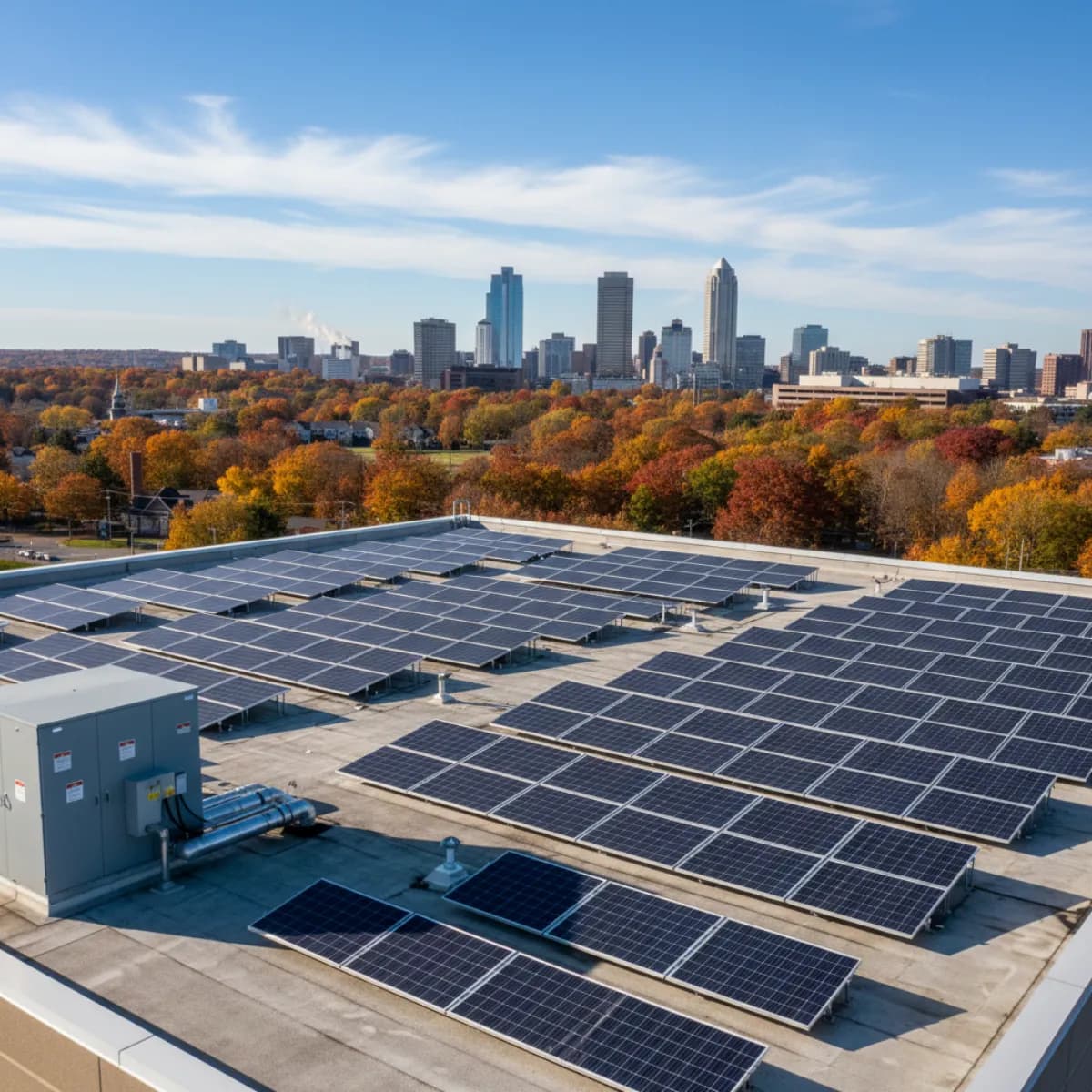 Commercial solar MACRS depreciation schedule showing year-by-year deductions for Connecticut businesses