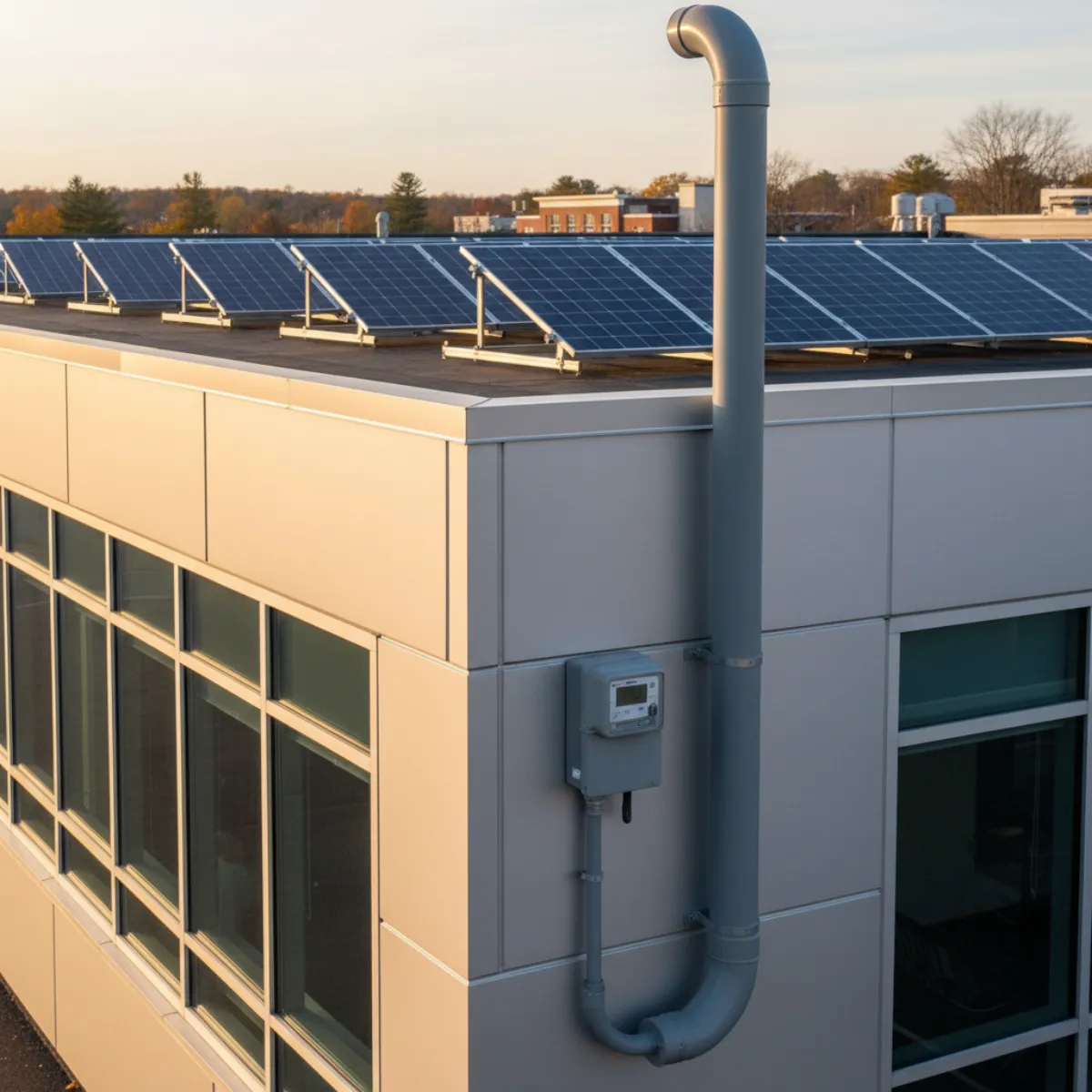 Mid-size commercial solar installation qualifying for Class II net metering in Massachusetts