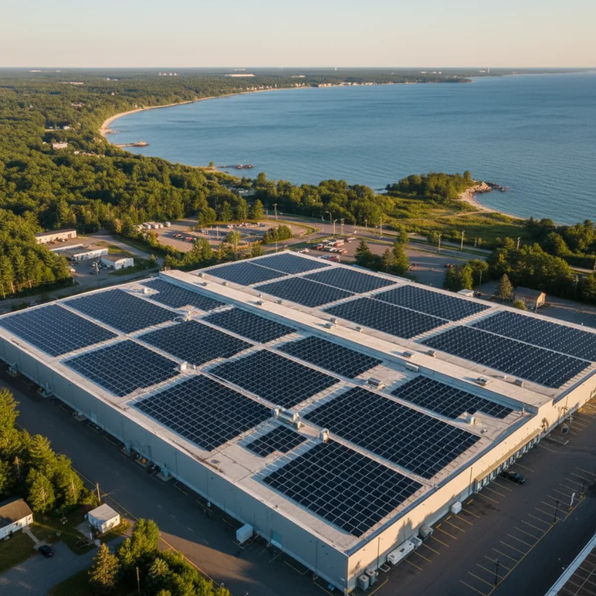 Commercial solar installation on Connecticut building rooftop for site host agreement