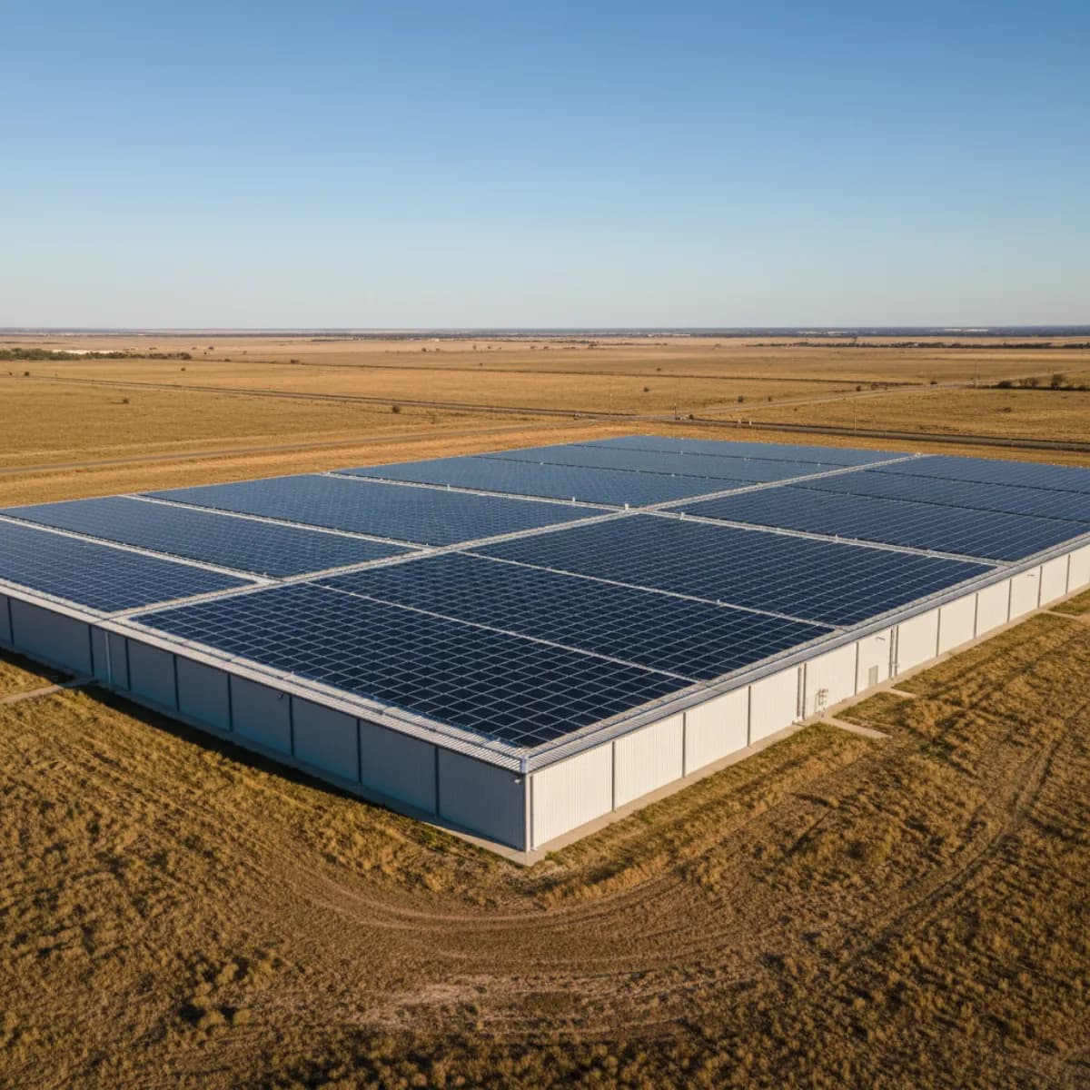Commercial solar PPA installation on Texas warehouse roof