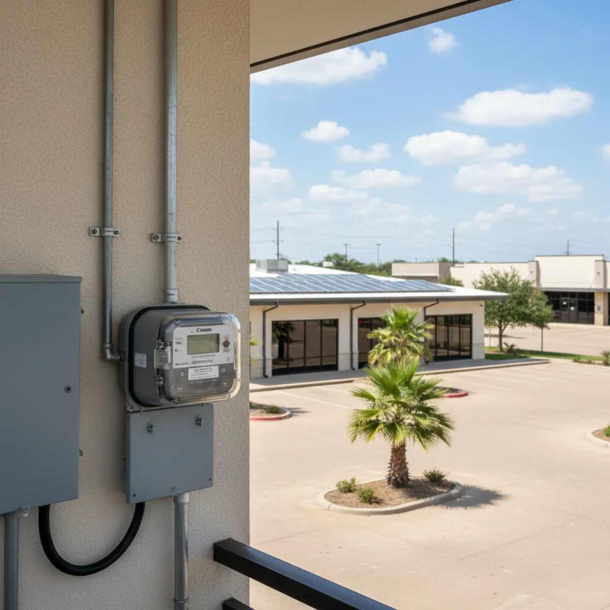 Commercial solar array on Texas building optimized for self-consumption