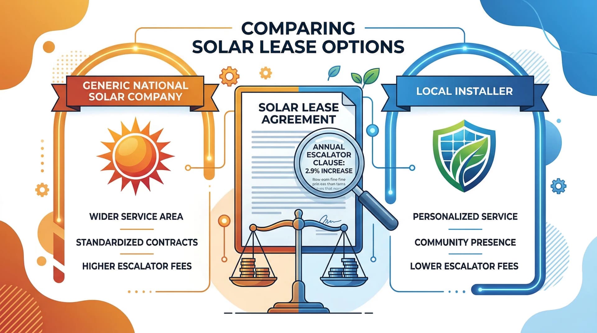 NuWatt Propel vs Sunrun Lease side-by-side comparison infographic