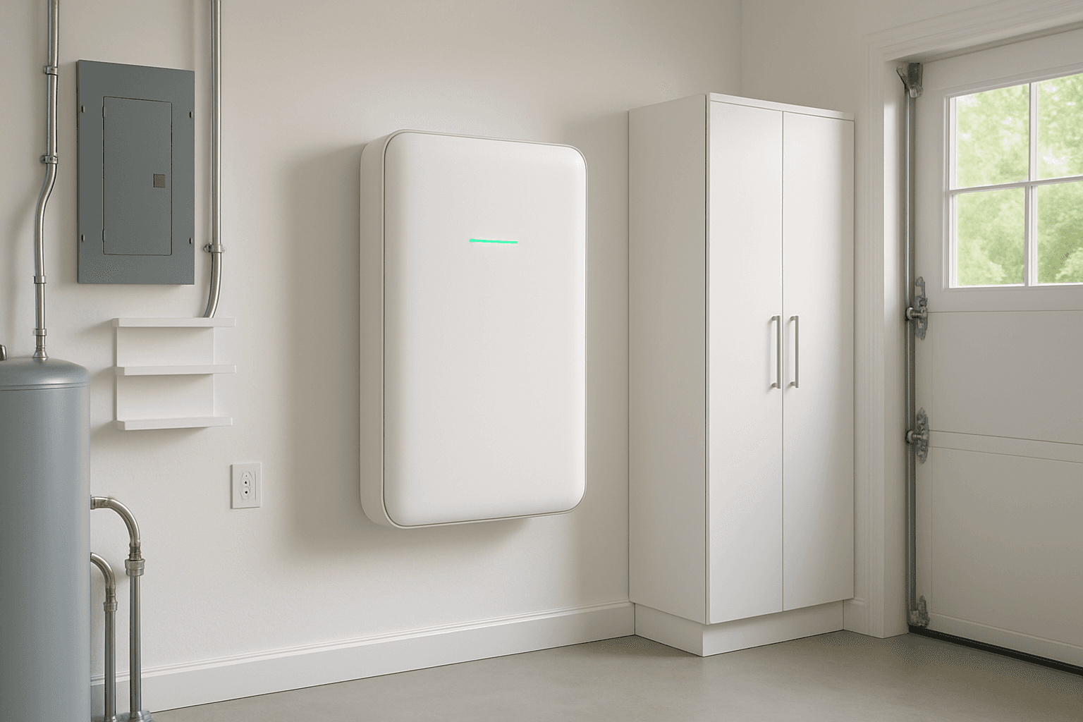 Home battery system in a Connecticut garage