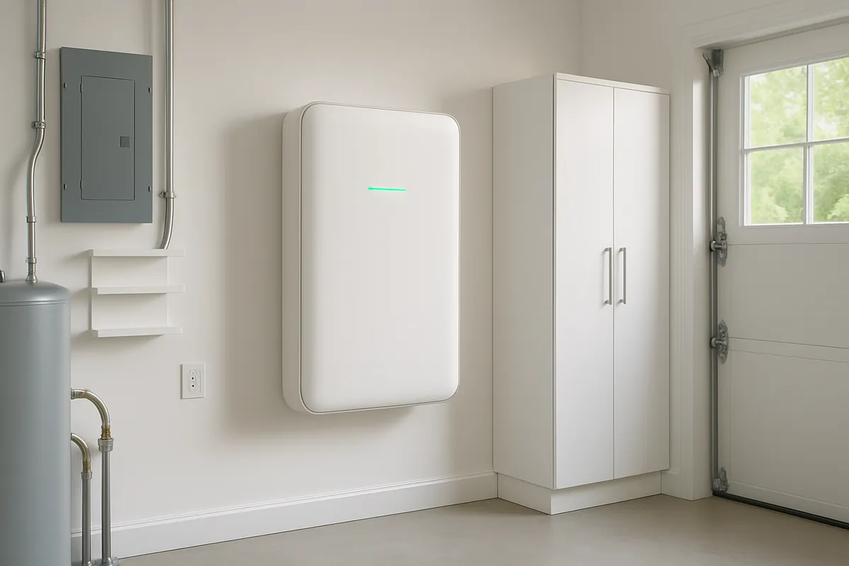 Home battery system in a Connecticut garage