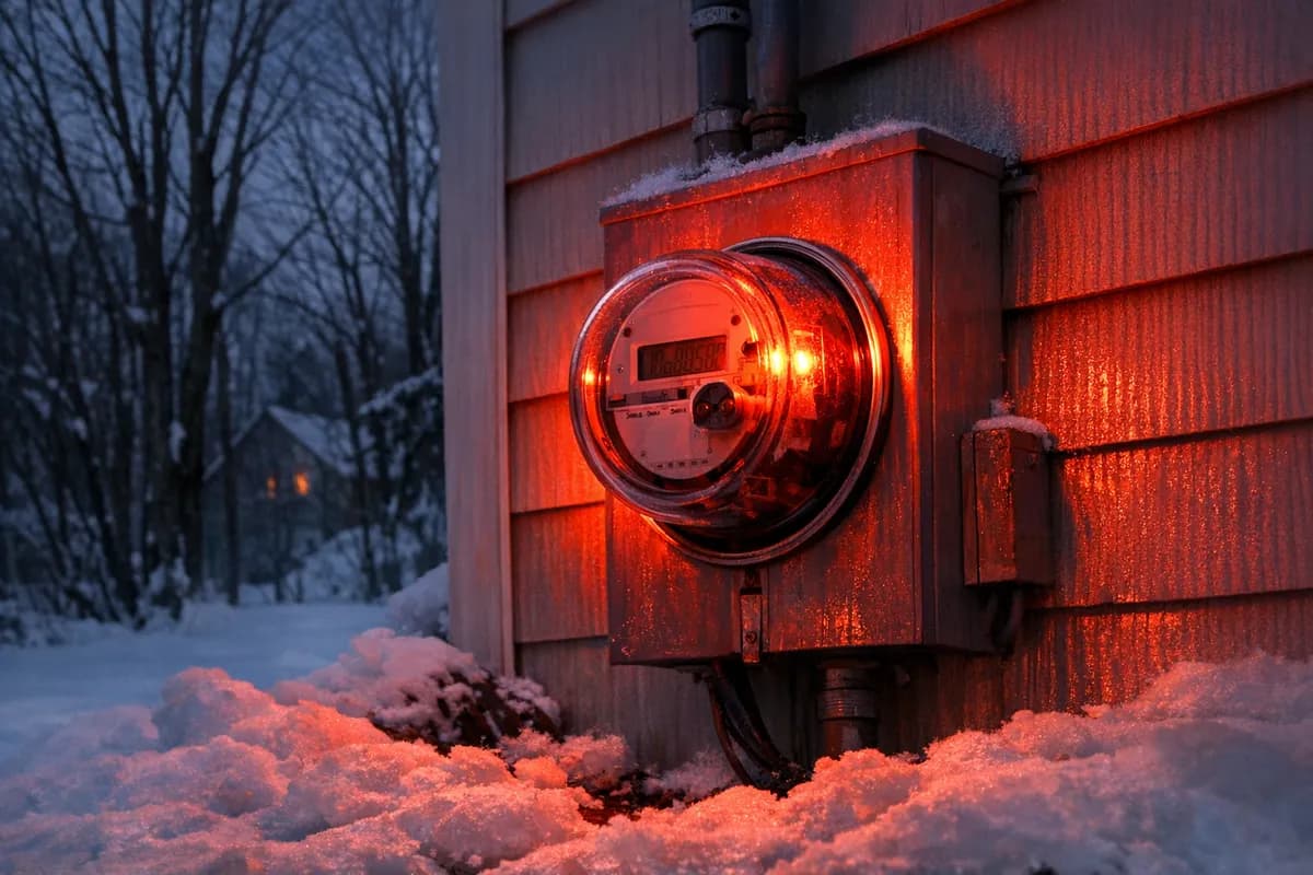 Electric meter spinning fast from auxiliary heat usage in a Connecticut home