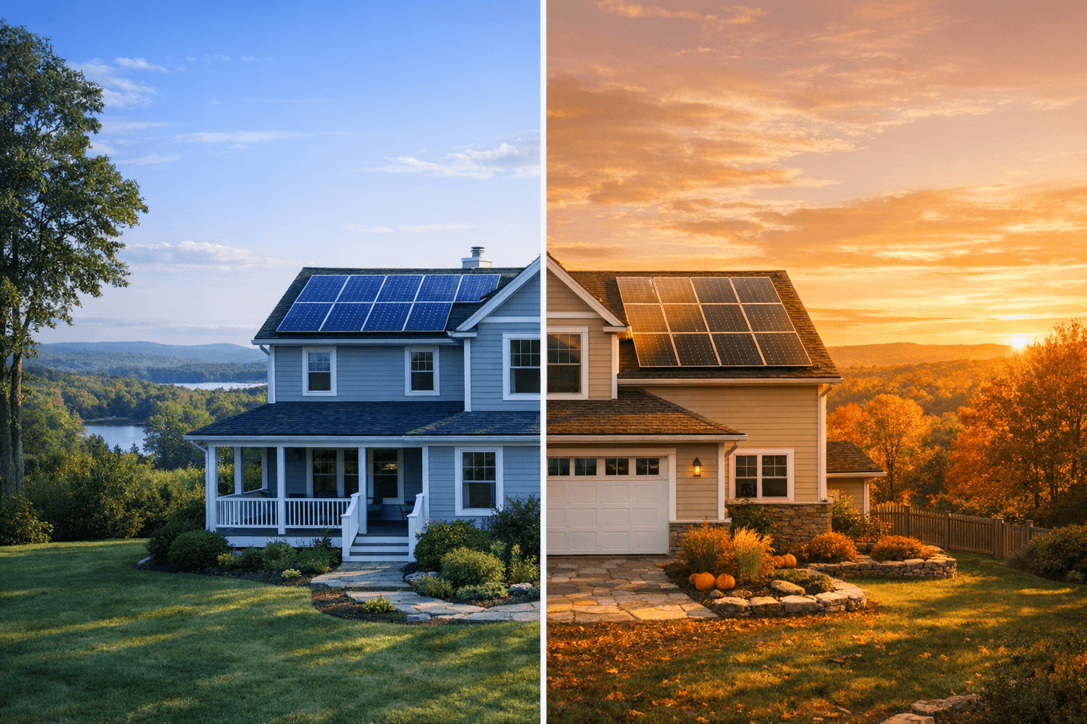 Split-screen comparison of Eversource and United Illuminating solar territories in Connecticut