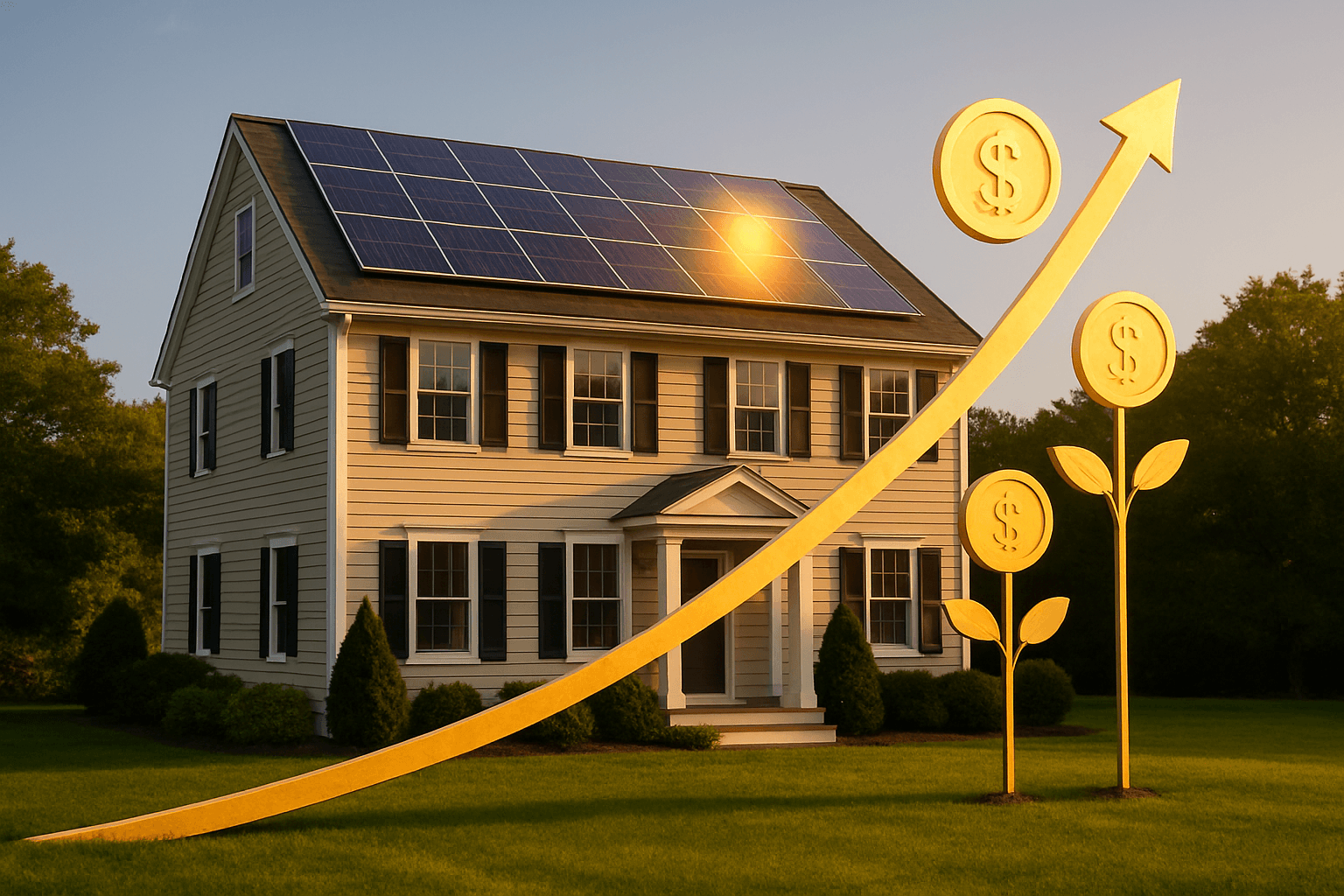 Connecticut home with solar panels representing a strong financial investment