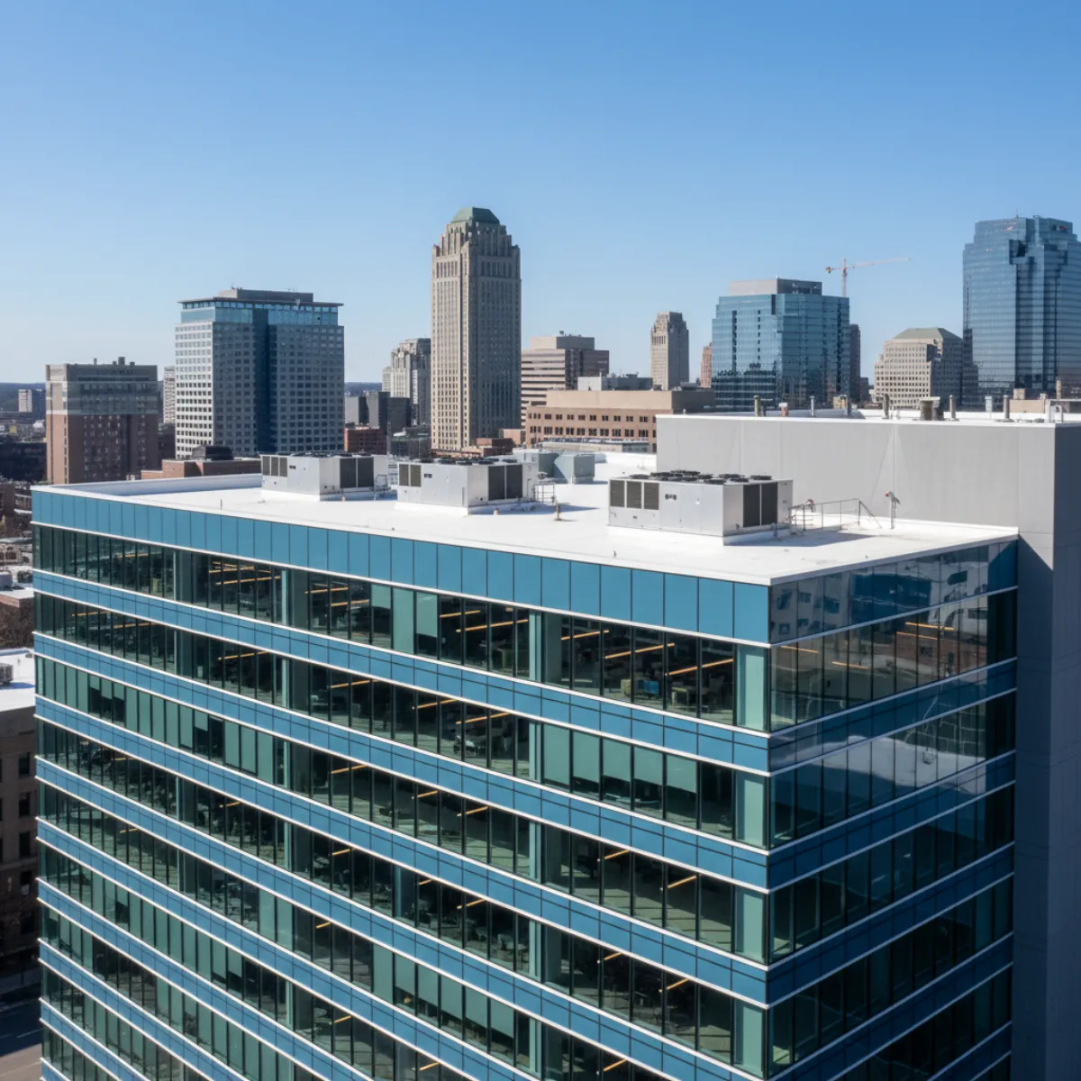 Connecticut commercial building with cold-climate heat pump HVAC, LED lighting, and high-performance envelope — Section 179D qualifying project
