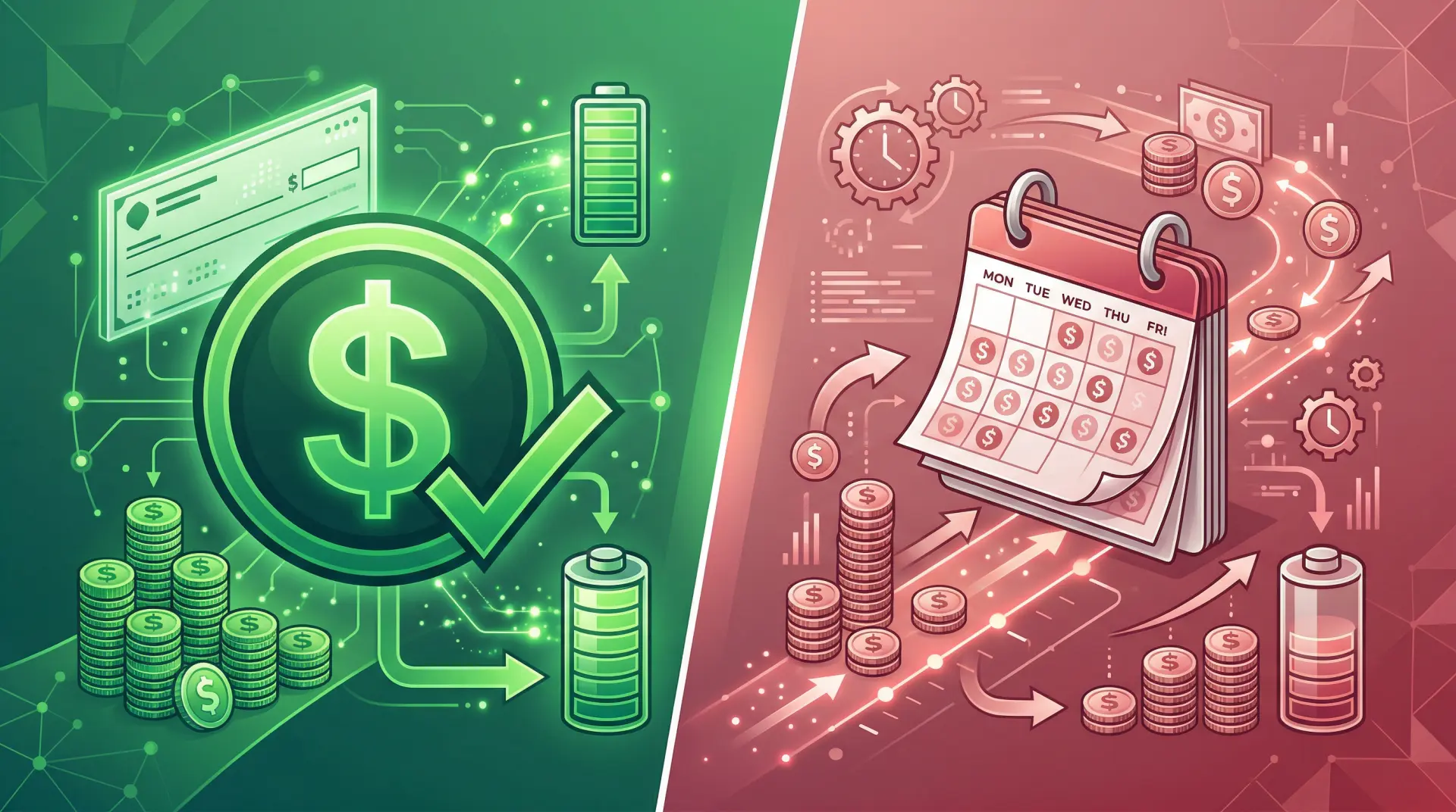 Before vs after April 1 2026 ESS program comparison showing upfront vs enrollment model