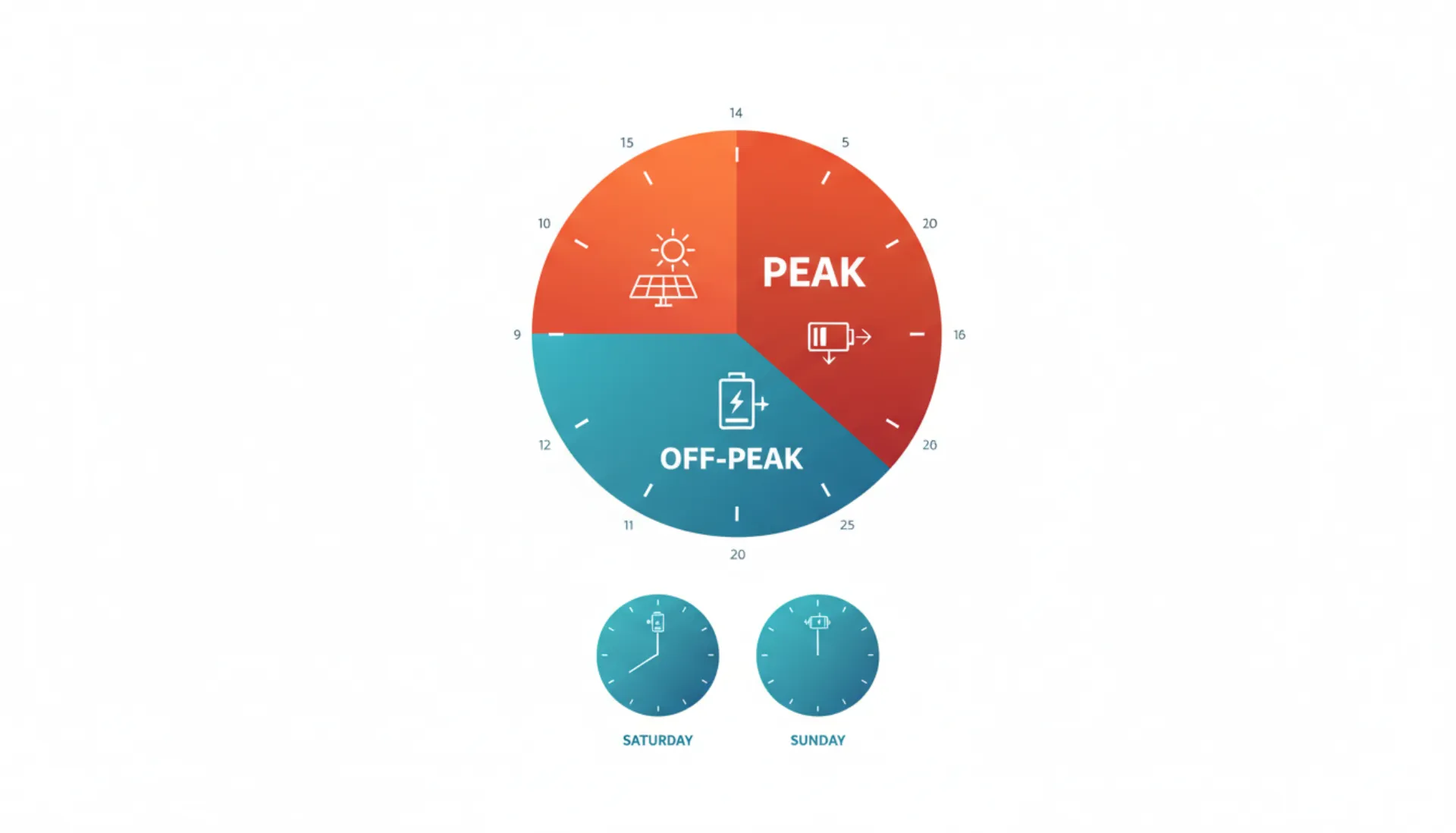 Infographic showing CT peak hours (noon-8 PM) and off-peak hours