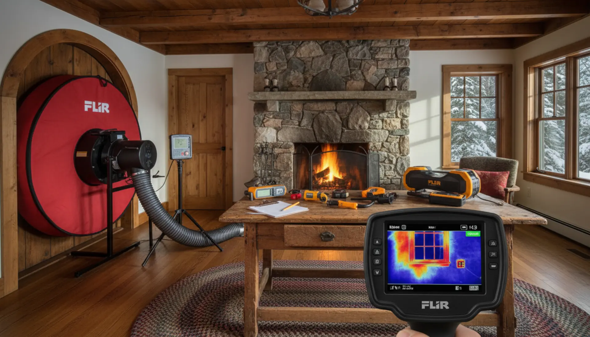 Efficiency Vermont home energy audit -- blower door test and thermal imaging assessment