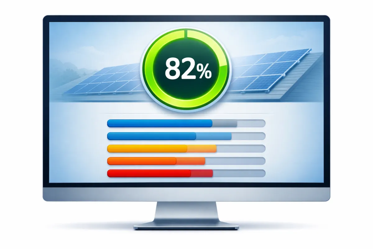 Solar estimate confidence score dashboard
