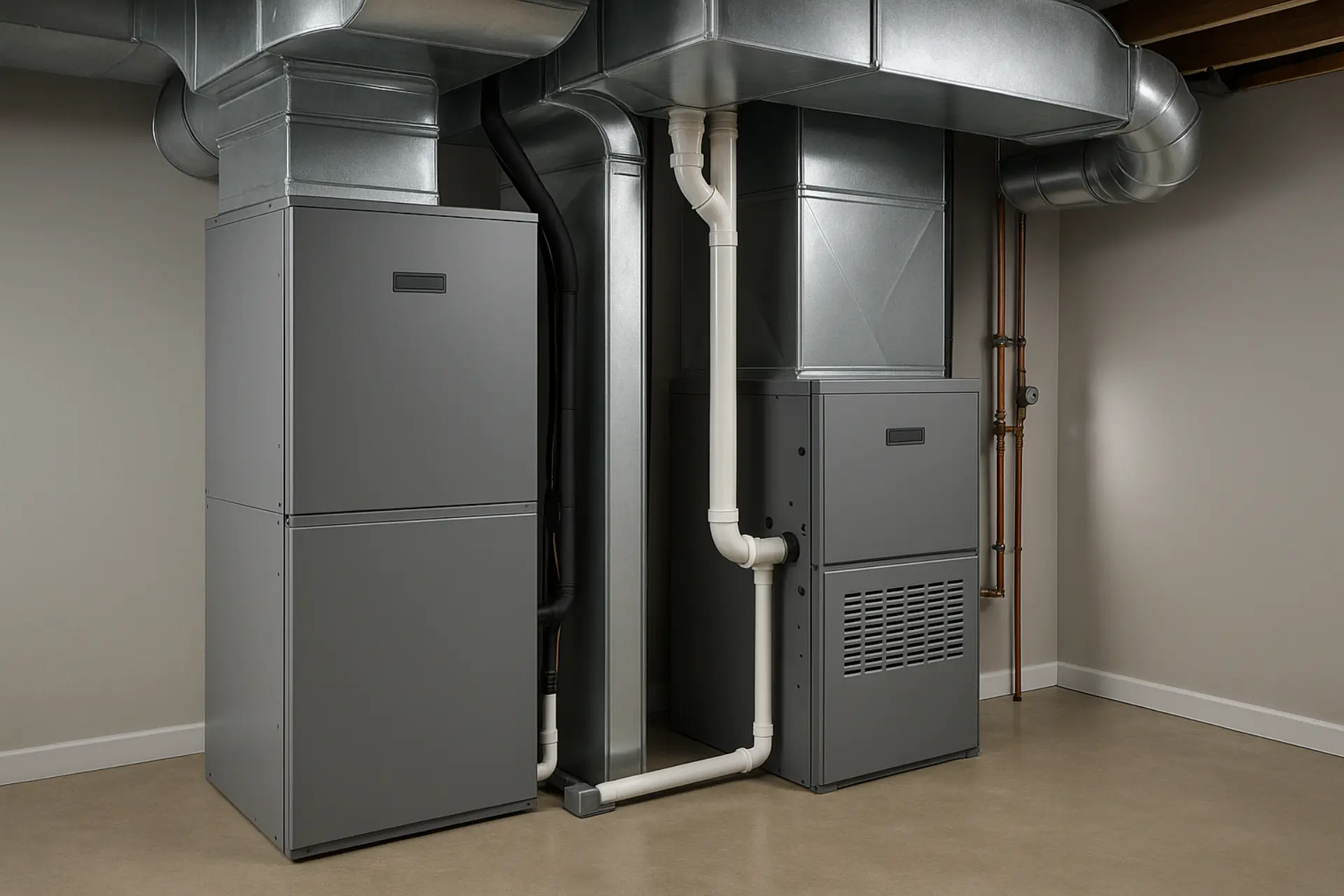 Dual fuel system with heat pump and gas furnace