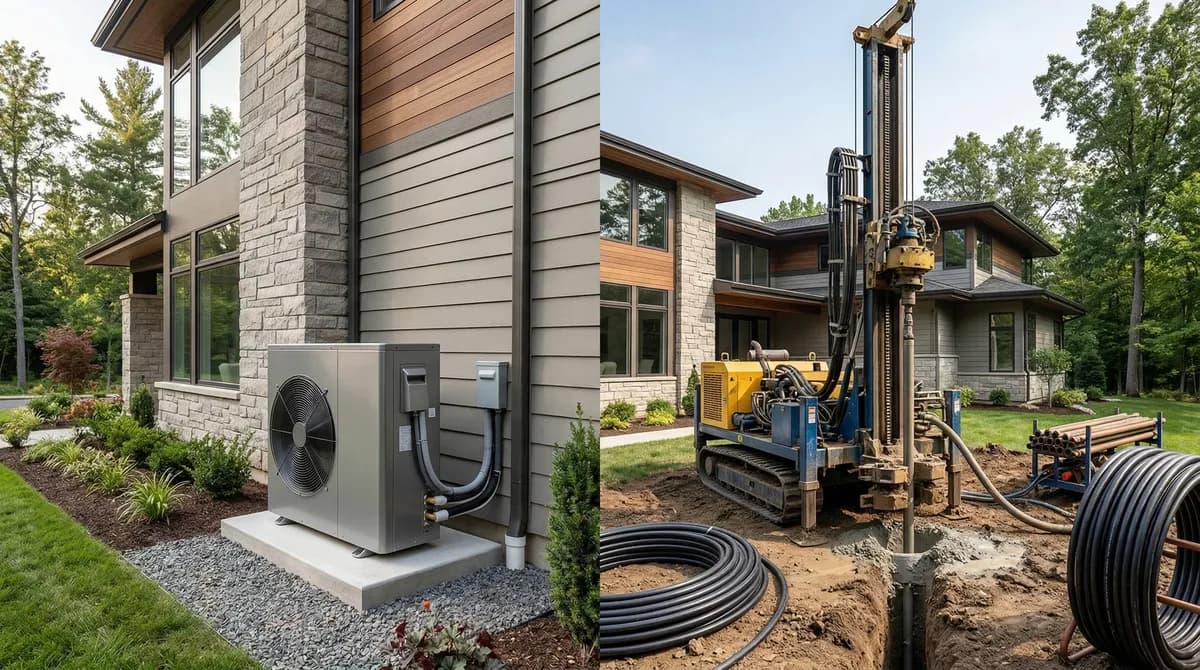 Air source vs geothermal heat pump comparison