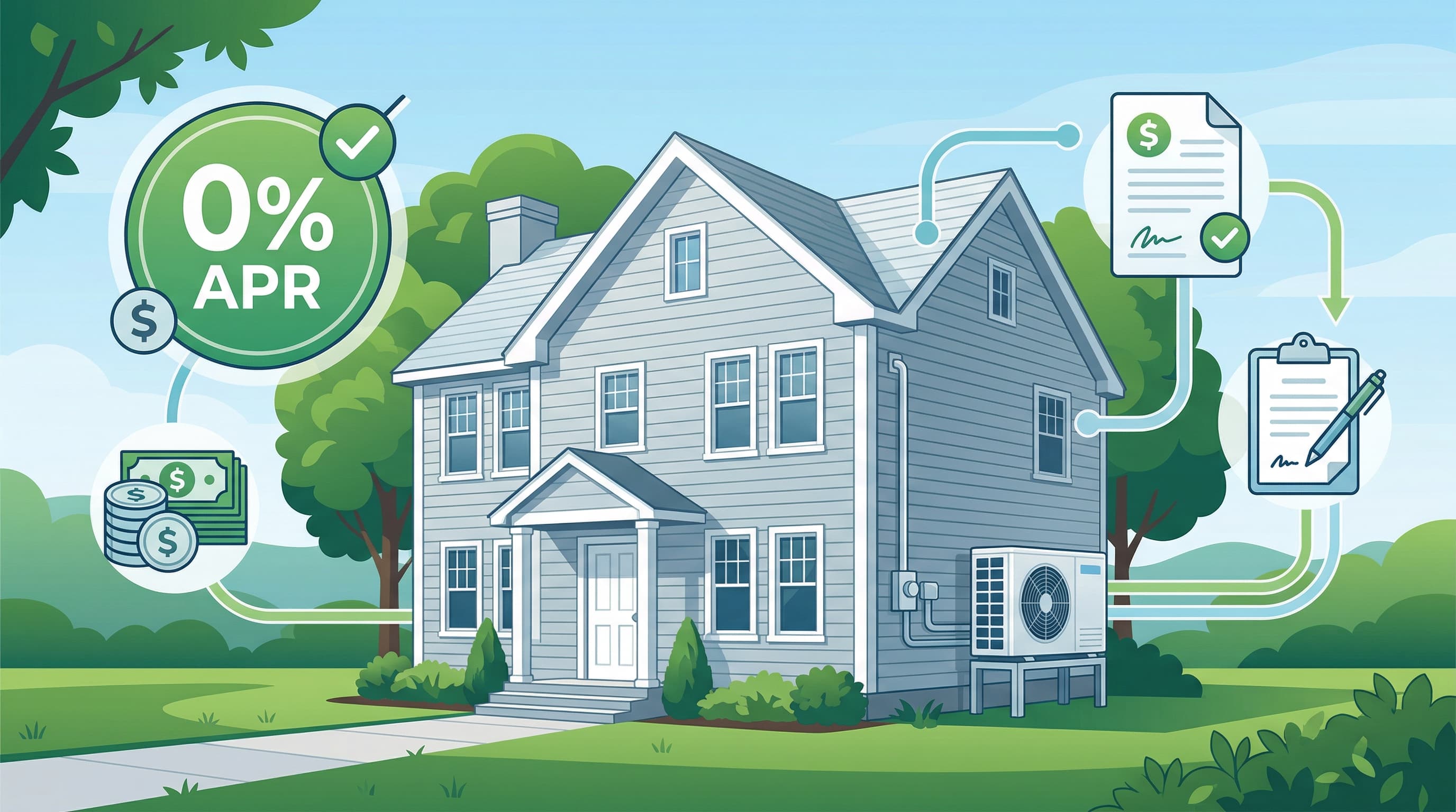 Heat pump financing comparison — Massachusetts 2026 options including HEAT Loan, HELOC, and cash payment