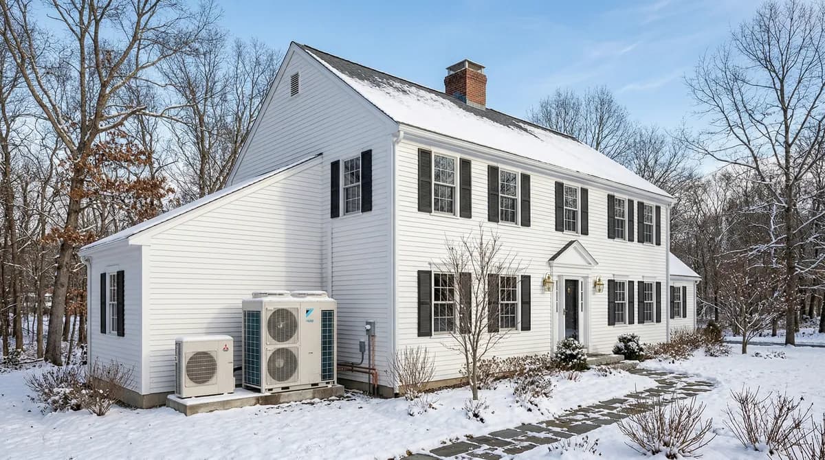 Single-zone and multi-zone mini split systems installed on a Massachusetts home