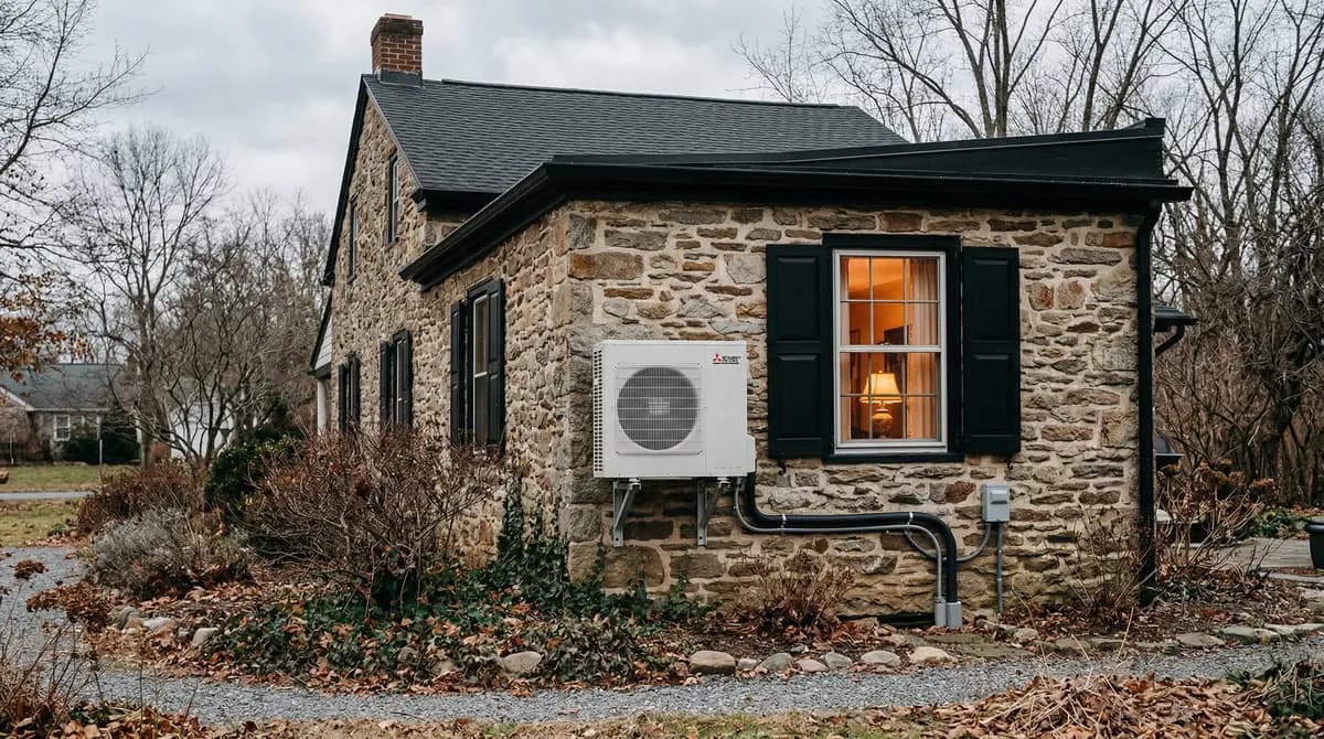 Heat pump installed on a Pennsylvania home
