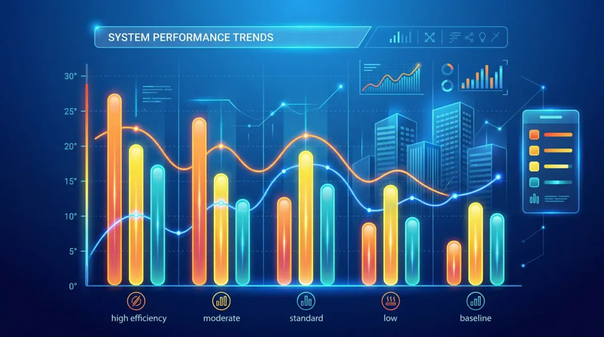 Cold-climate heat pump performance data showing COP at various outdoor temperatures