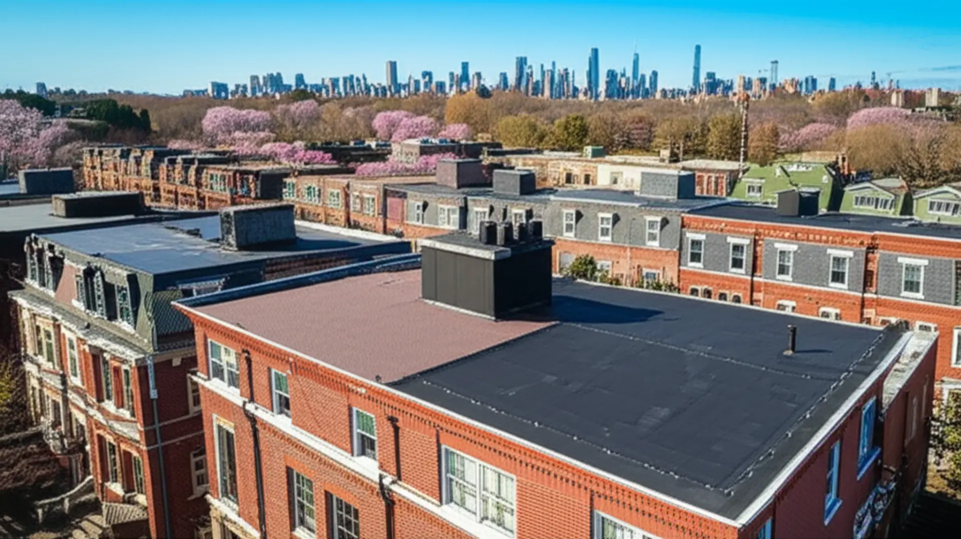 Newark New Jersey skyline with solar panels