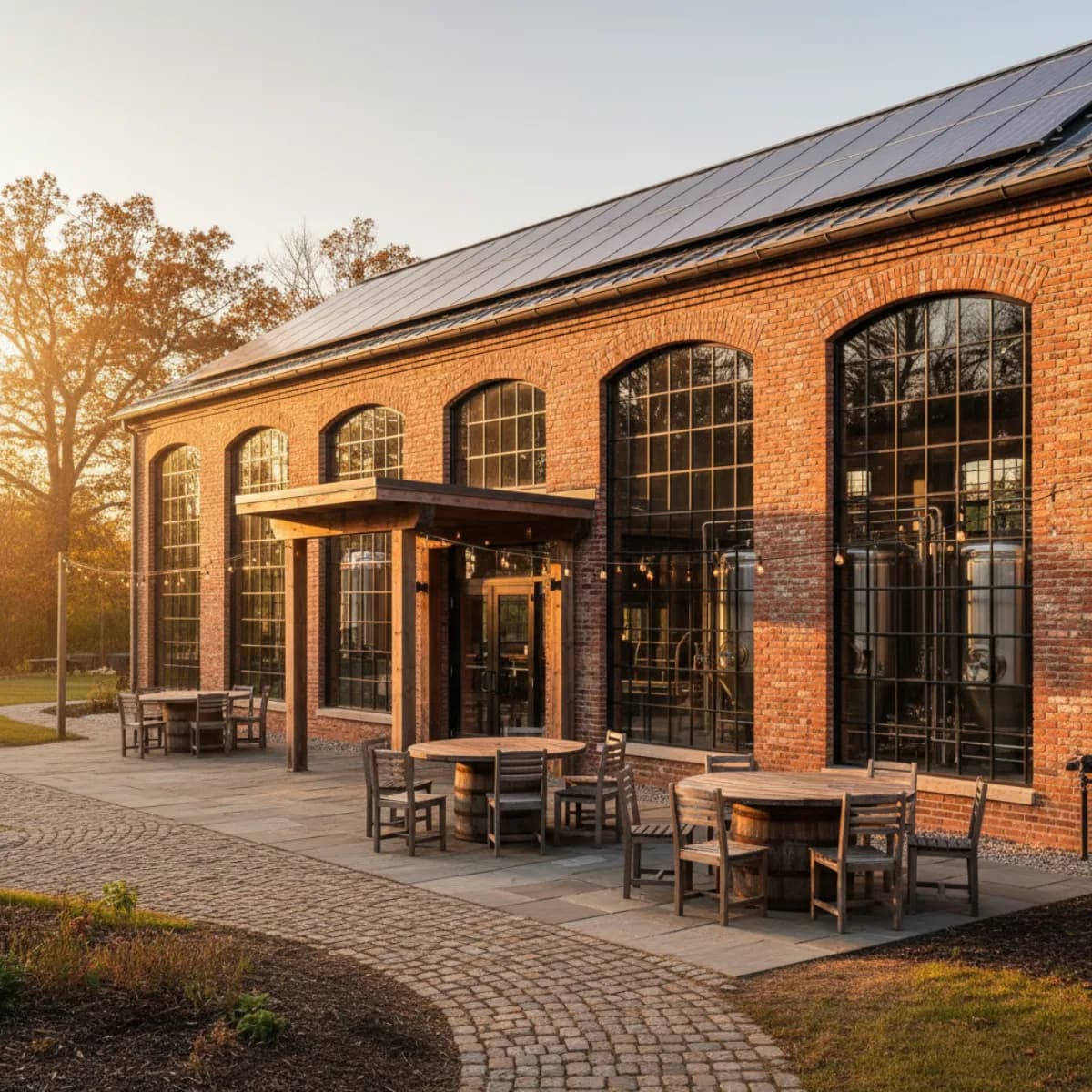 Massachusetts craft brewery solar installation on a historic mill building roof