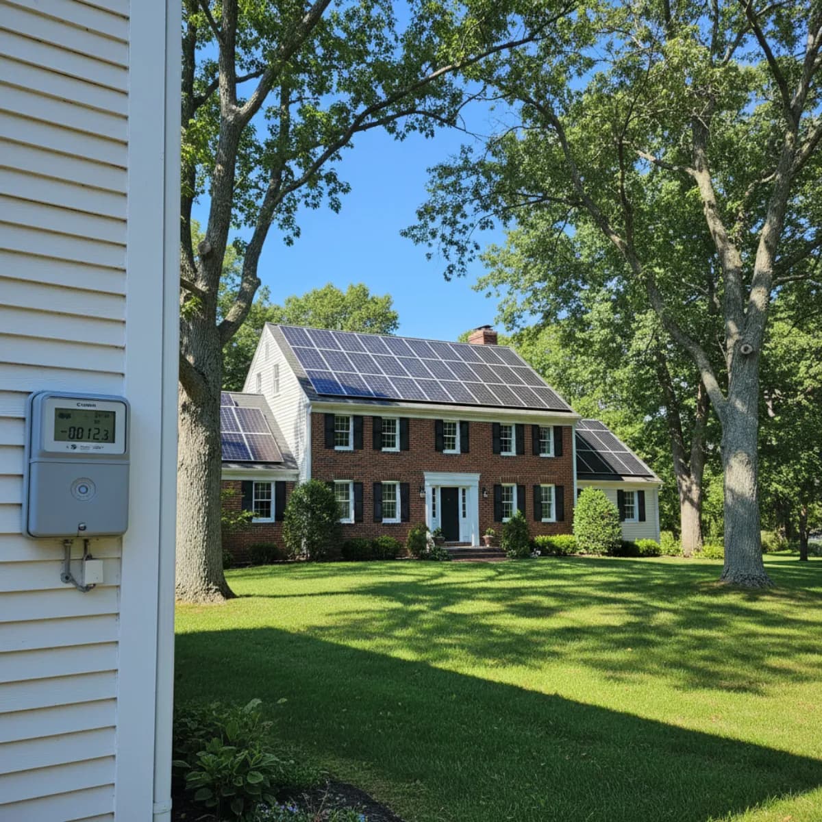 Large Massachusetts home with expansive rooftop solar array — net metering expanded to 25 kW