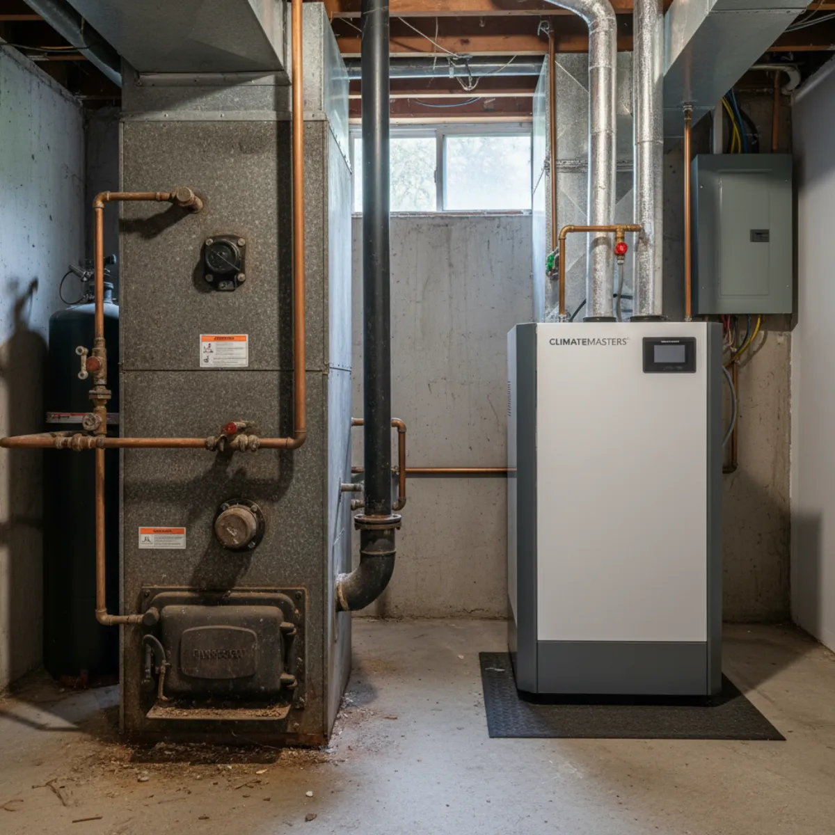 Side-by-side comparison of oil boiler and cold-climate heat pump for Massachusetts home heating