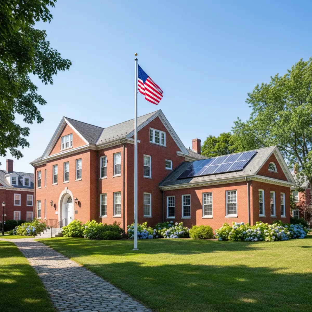 Massachusetts town hall and public school with rooftop solar — Section 6417 direct pay eligible project