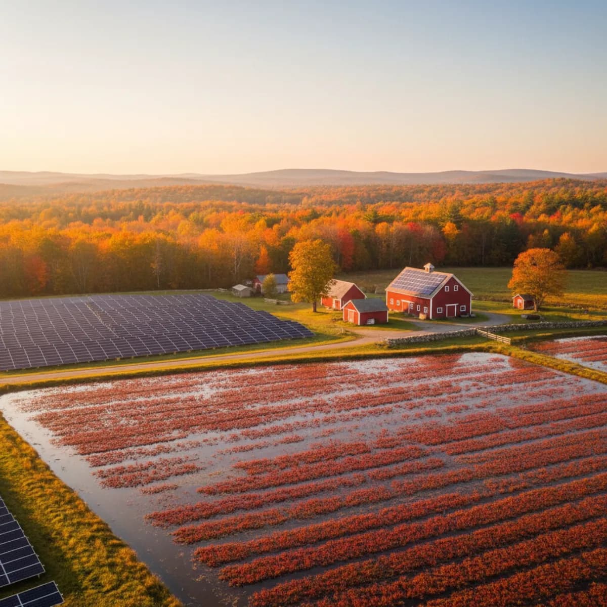 Massachusetts cranberry bog and dairy barn with rooftop solar — USDA REAP grant eligible project