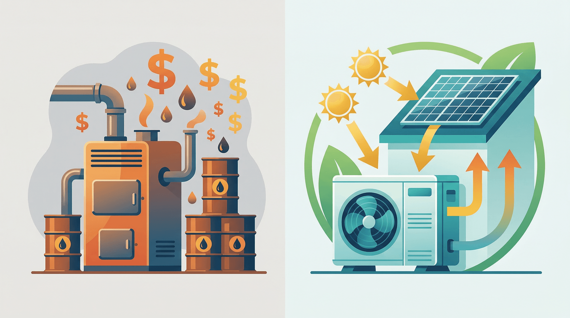 Oil heating cost vs heat pump electricity cost comparison