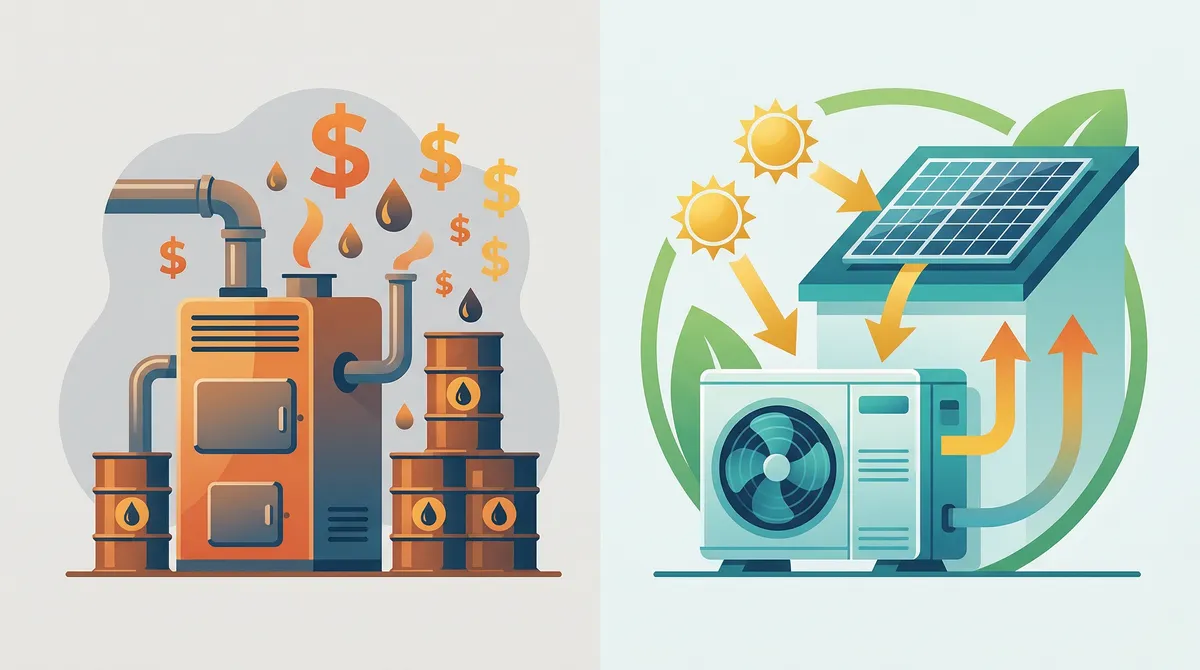 Oil heating cost vs heat pump electricity cost comparison