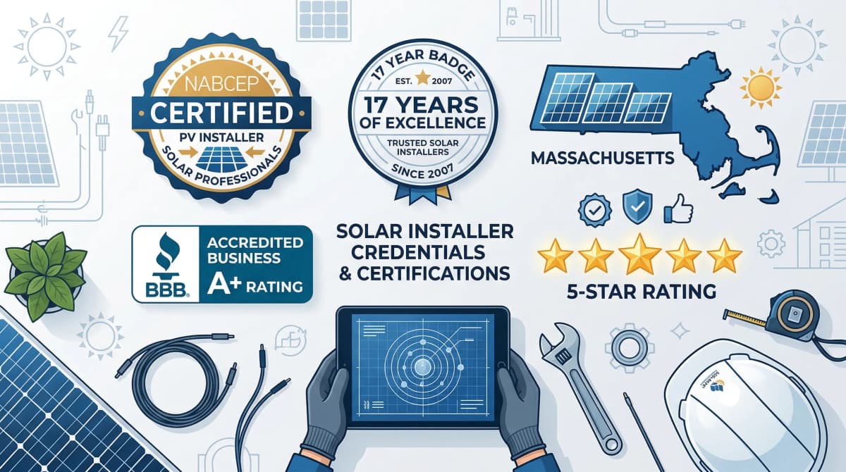 NuWatt Energy NABCEP certification and Massachusetts solar installation credentials
