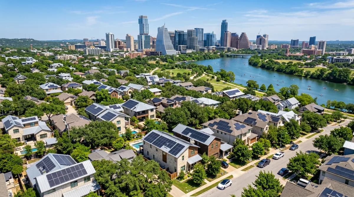 Solar panels in Austin, Texas — Austin Energy service area