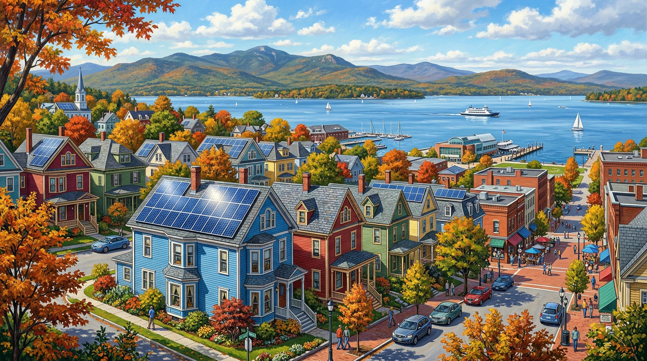 Solar panels in Burlington, Vermont — Burlington Electric Department service area