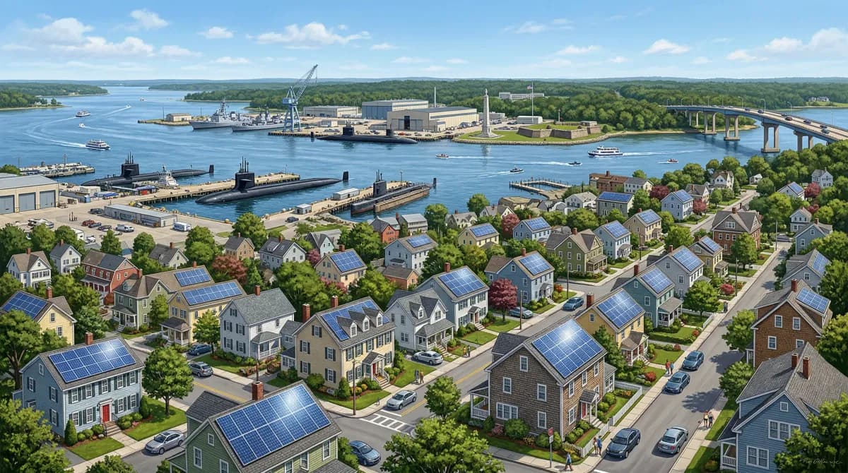 Solar panels in Groton, Connecticut — Groton Utilities service area