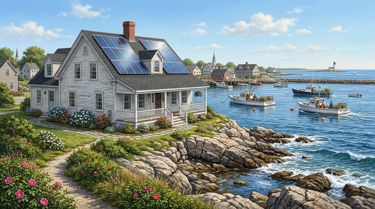 Solar panels in Kennebunk, Maine — Kennebunk Light & Power District service area