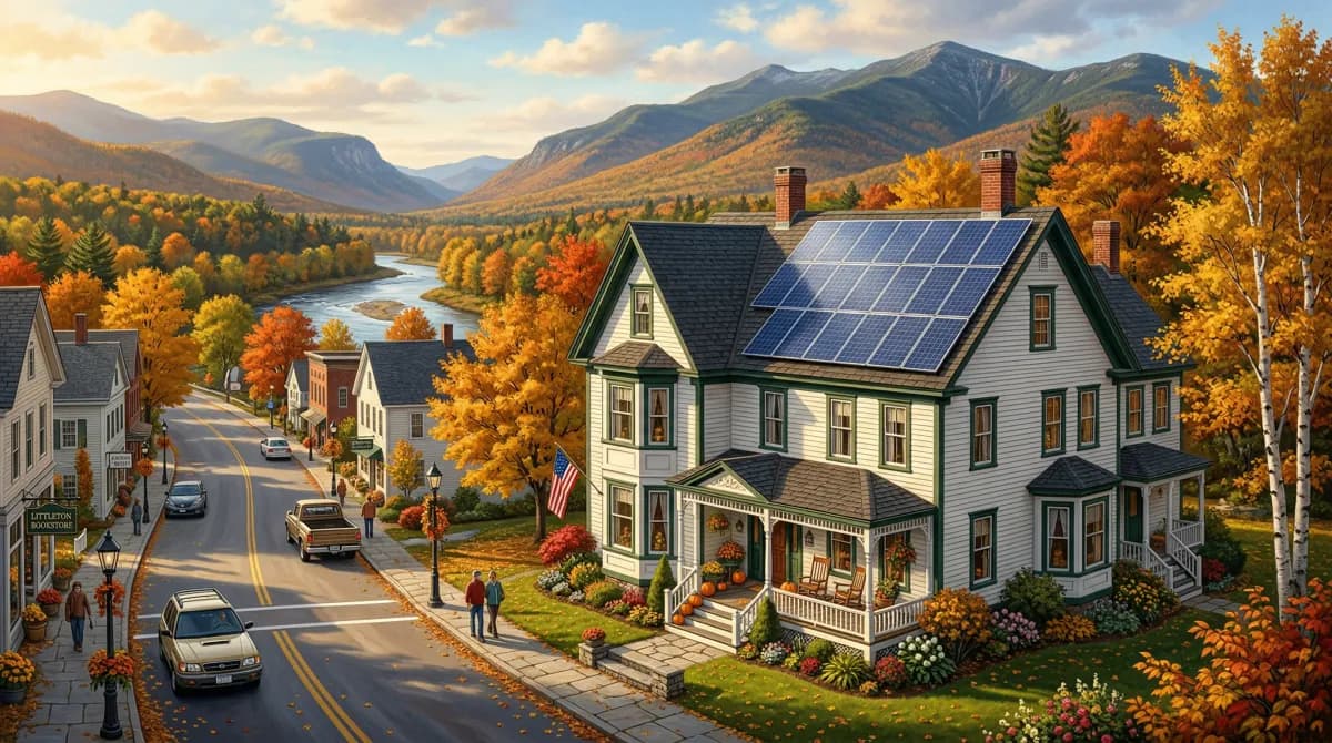 Solar panels in Littleton, New Hampshire — Littleton Water & Light Department service area