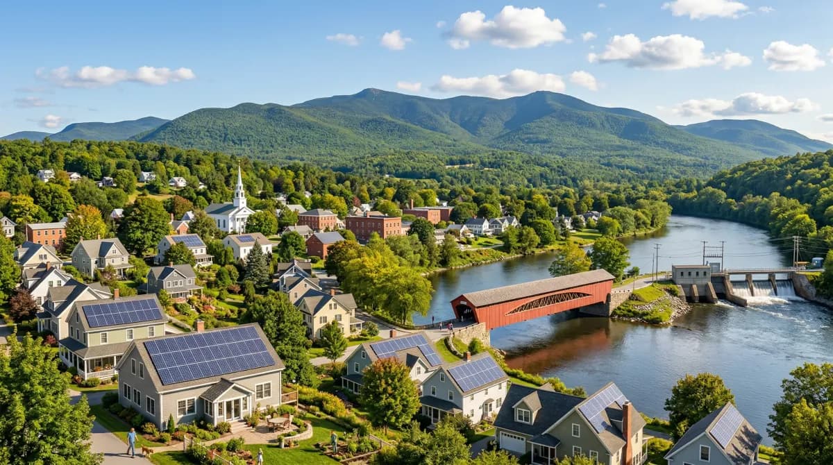 Solar panels in Morrisville, Vermont — Morrisville Water & Light Department service area