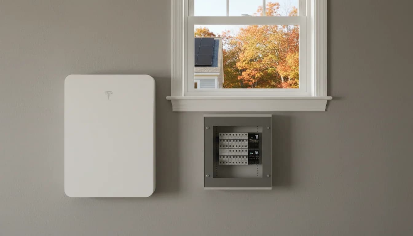 Solar panels with battery storage on a New Hampshire home