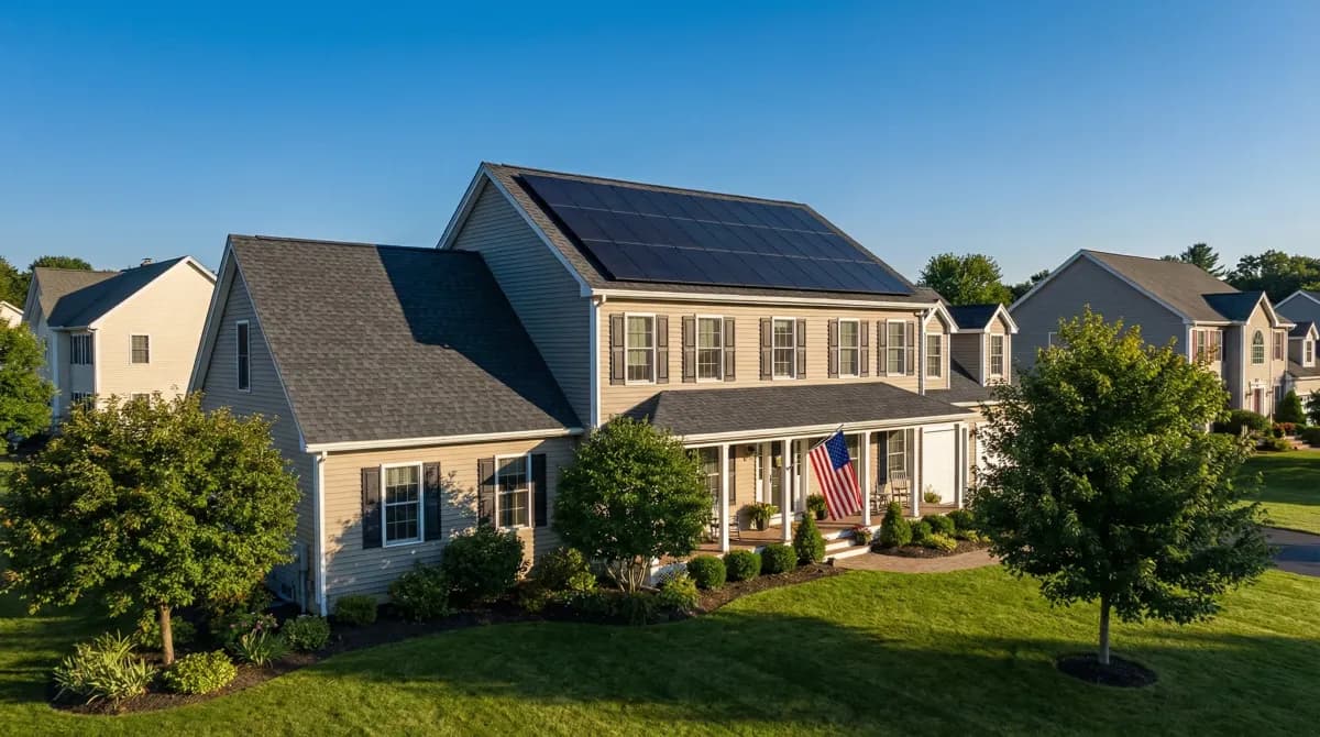 NuWatt SolarUp solar panel installation on a residential home in Bedford, NH