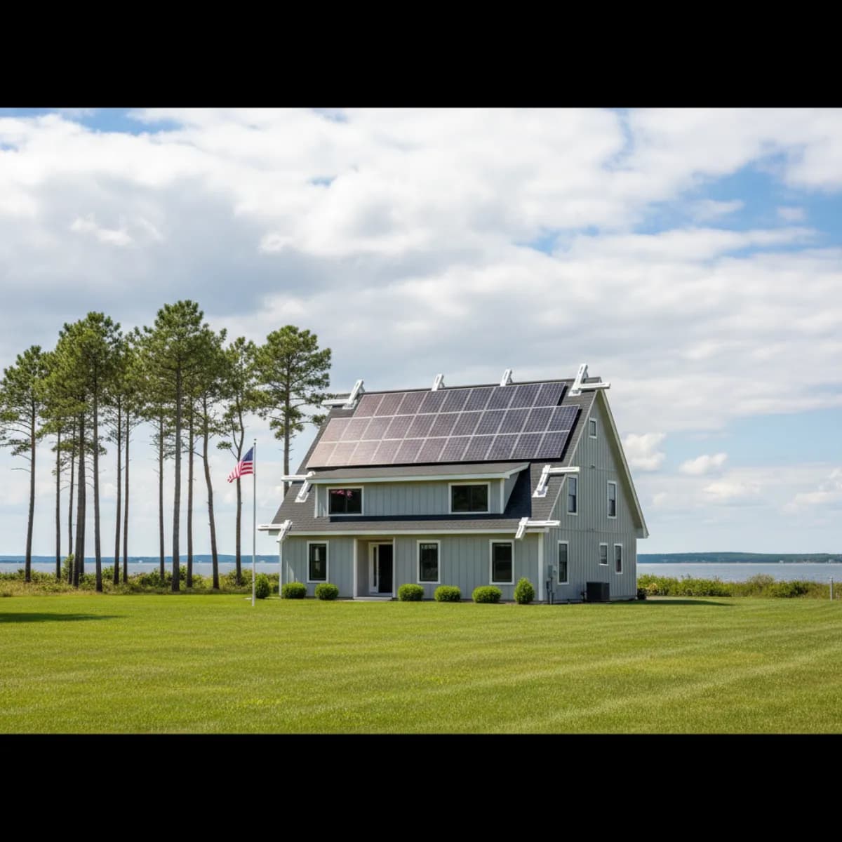 Solar panels on homes near the Ocean County New Jersey shore