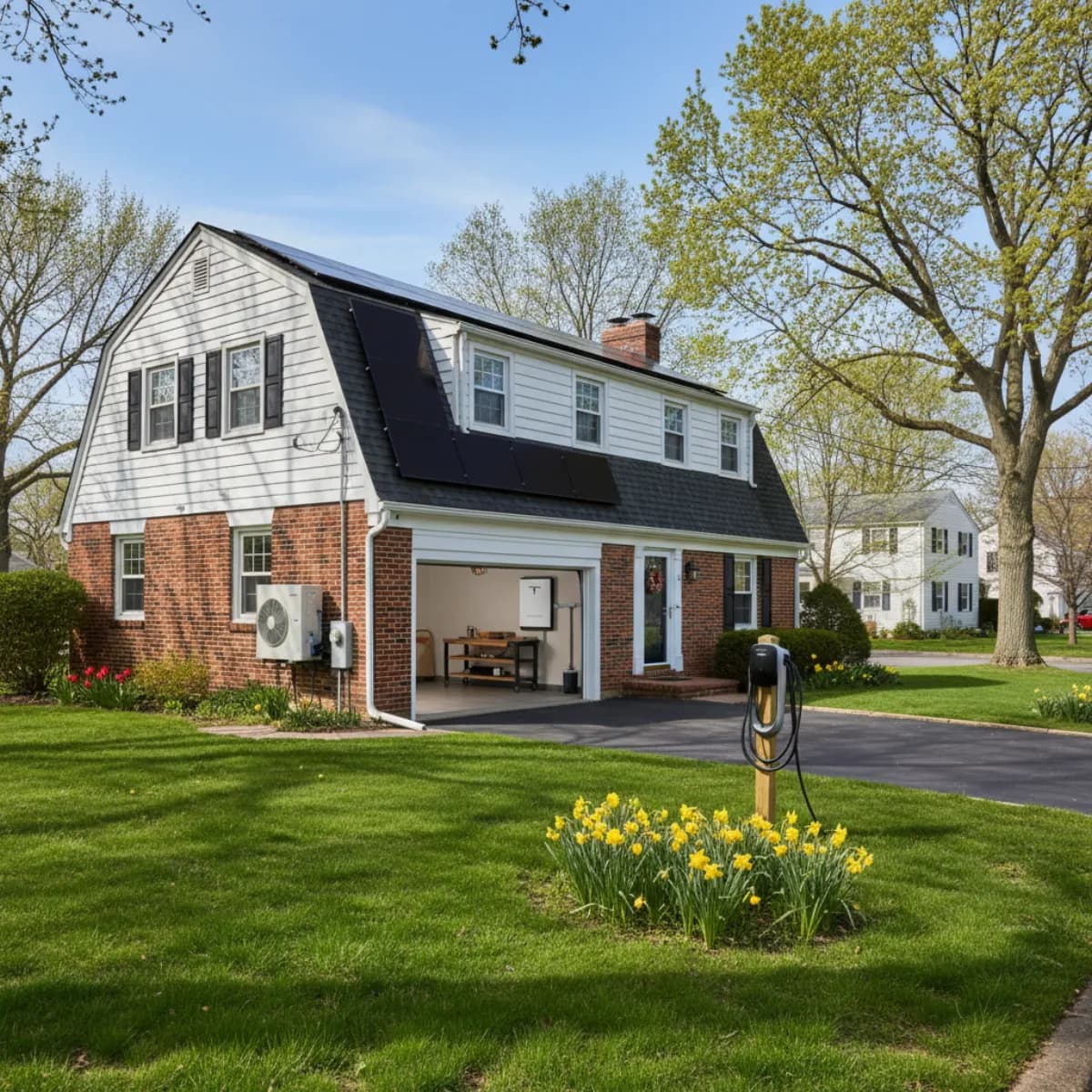 New Jersey home with solar panels, heat pump, and battery installed by one provider